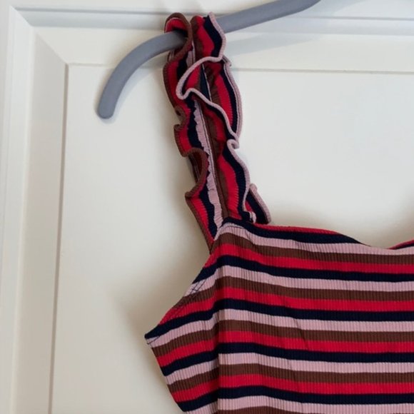 Elodie Striped Ruffle Strap Bodysuit - NWT! - Picture 5 of 7